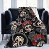 Day of the Dead Halloween Flannel Blanket Sugar Skull Rose Fashion Throw Blanket for Home Hotel Sofa  200x150cm Rug Piece
