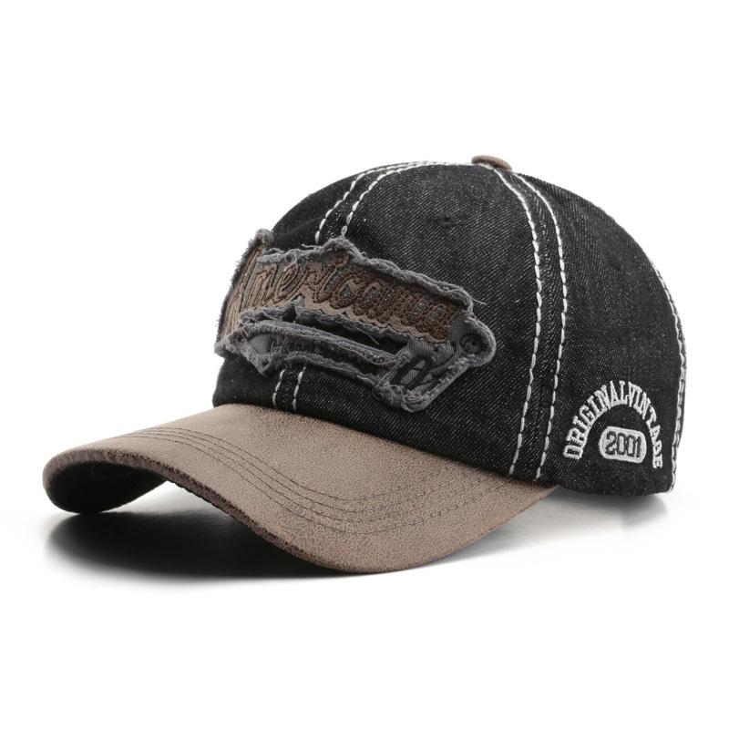Retro Letter Baseball Cap Hip Hop Peaked Caps Outdoor Sunshade Visors Fashion Cowboy Duck Tongue Hats Color Block Duckbill Hats