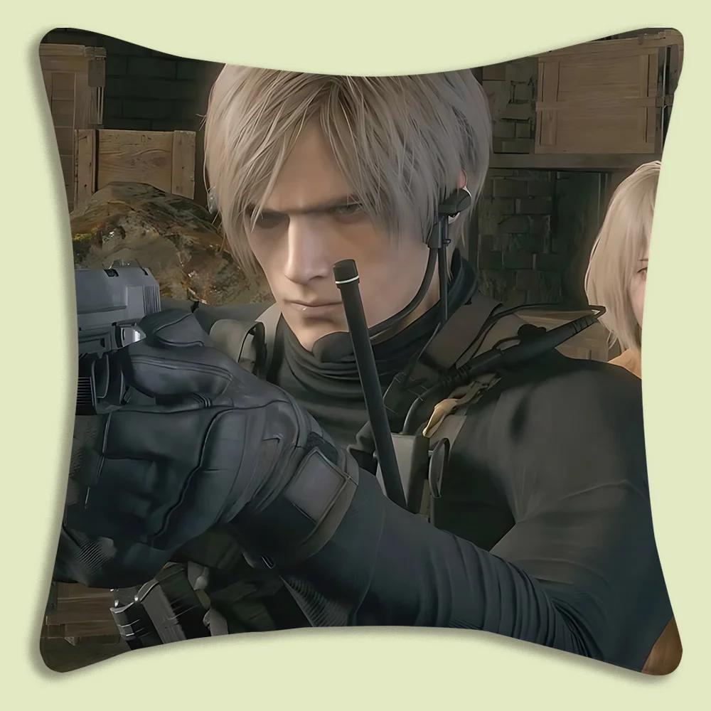 Pillow Covers Cartoon Leon Kennedy Sofa Decorative Home Double-Sided Printing Short Plush Cute Cushion Cover