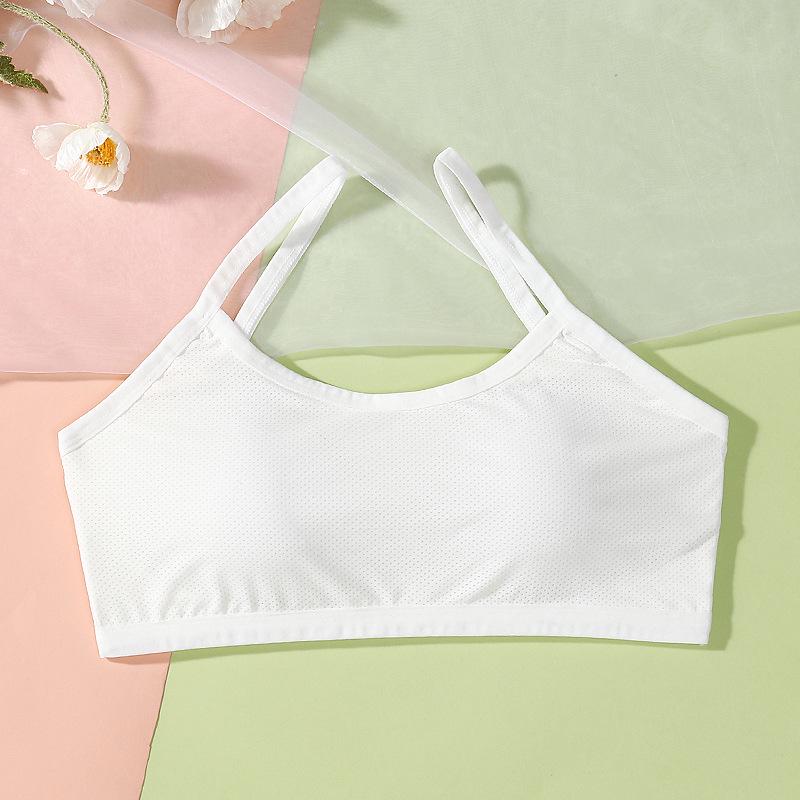 Girls' Cotton Training Bra: Thin, Shockproof Sports Vest for Puberty