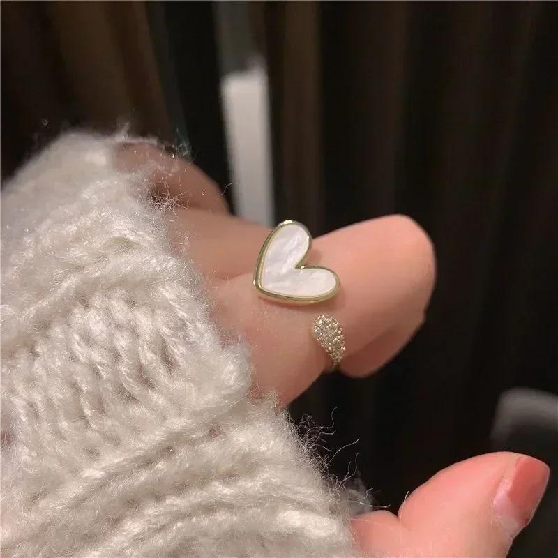 New Fashion Creative Punk Gothic Thorns Love Heart Punk Open Ring For Women Girls Fashion Vintage Sexy Rings Y2K Party Jewelry