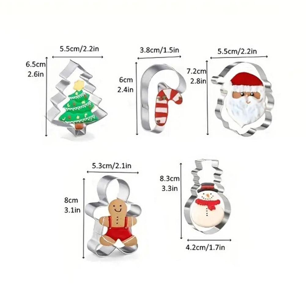 6 Adet Noel Kurabiye Kesme Makinesi Noel Çizgi Film Kurabiye Kalıpları Noel Baba Kar Tanesi Çevirmeli Şeker Kurabiyeleri Pişirme Araçları