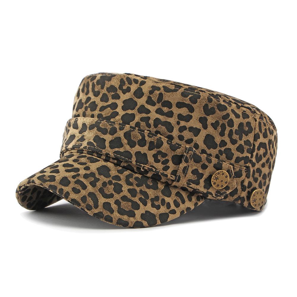 Berretto Piatto Stampa Leopardo Berretto Vintage Stampa Leopardo