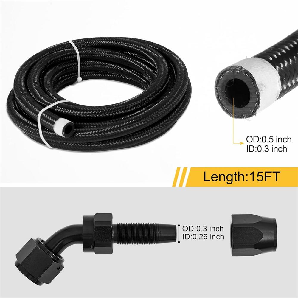New Oil Hose Kit Fits for 4L60E & 4L65E AN6 Automatic Transmission Cooler Lines