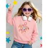 Kids Sweatshirt, Crew Neck Fashion Top, Fun "Floral Turtle Pattern" Patterned Sweatshirt, Suitable for Everyday Casual Wear