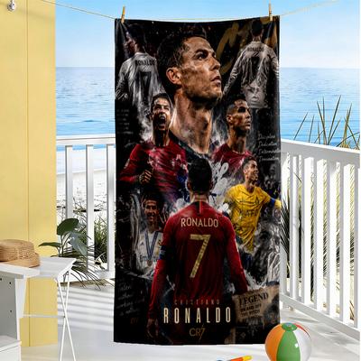 Ronaldo's Legacy Soccer Beach Towel Super Soft & Absorbent Comfortable Lightweight Suitable for Swimming, Gym, Camping, Yoga Vacation