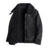 2026 Men's Trendy Shearling Lined PU Leather Motorcycle Jacket