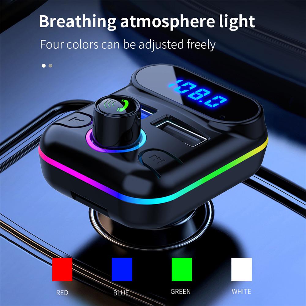 Car FM Transmitter Modulator Bluetooth 5.0 Handsfree Kit Car Audio MP3 Player Support U-disk TF Card Auto Dual USB 4.2A Fast Charger
