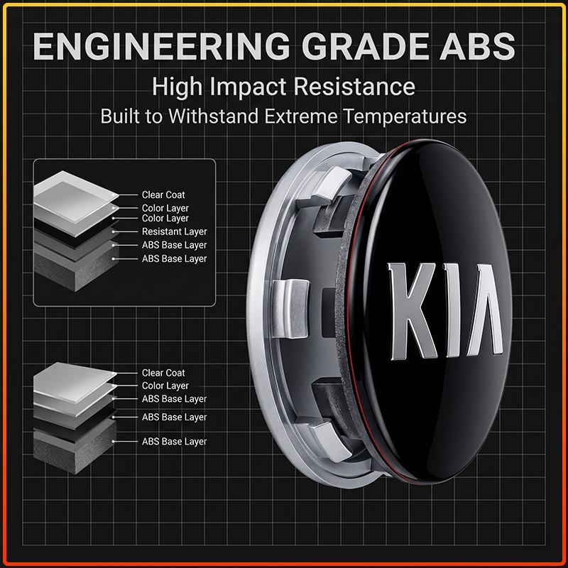 4 Pièces 58MM Emblèmes de Jante Antirouille Autocollants Anti-Rayures Cache-Moyeux de Roue de Voiture Pour KIA Sportage Rio Ceed Proceed Sorento Picanto Optima Niro