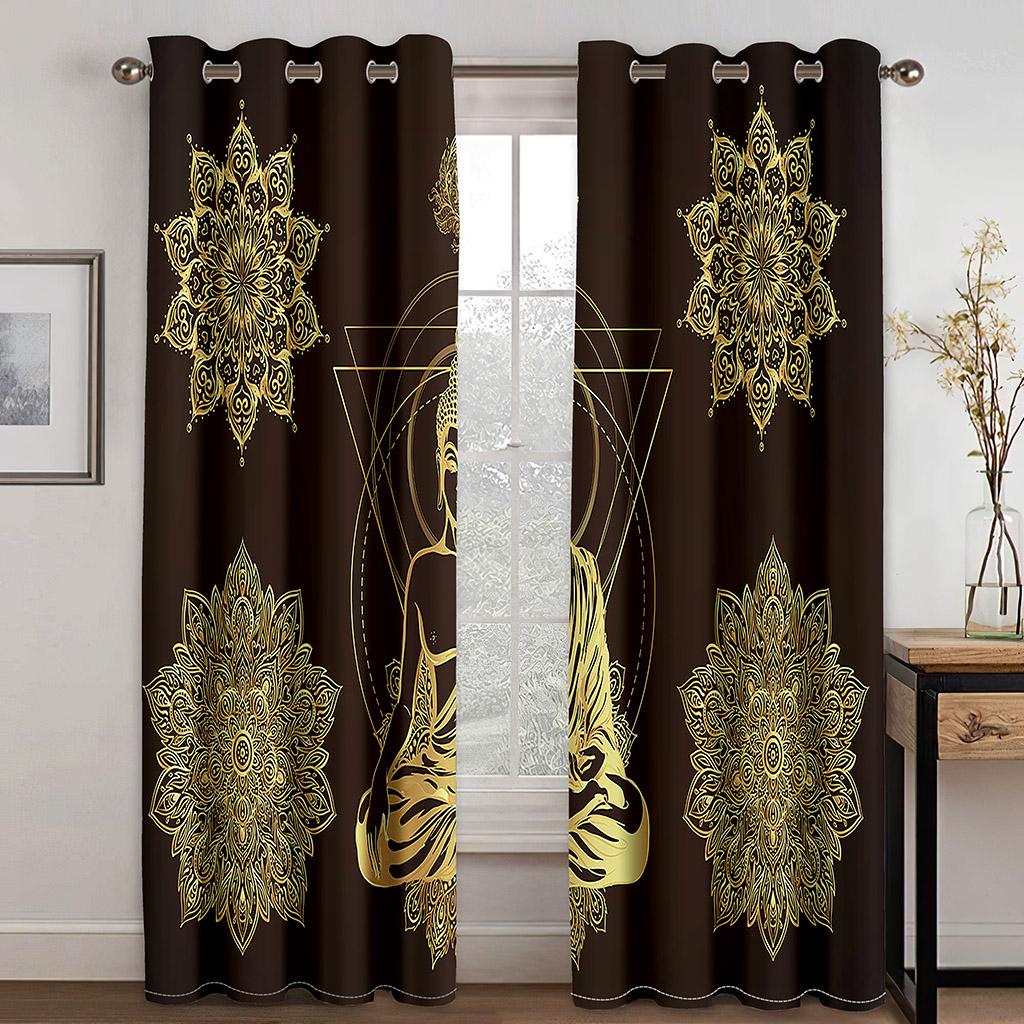 Rideau à motifs vintage de la mythologie égyptienne antique, 2 panneaux, pour salon, chambre à coucher, balcon, cuisine, fenêtre, décoration