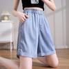 2026 Women's Plus Size Ice Silk Denim Shorts - Summer Thin, Loose Fit, Wide Leg, Tencel, Mid-Length