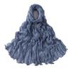 Women Autumn Solid Cotton Voile Crinkled Scarf Soft Knit Shawl Wrap Thin Scarves For Girls Students