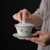 160ml Ru Kiln Covered Bowl Vintage Tea Ceremony Bowl Ceramic Tea Brewing Bowl