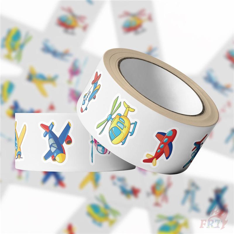 500Pcs/Roll Cartoon Airplanes Kids Rewards Stickers - DIY Scrapbooks Album Decor Sealing Label Decals