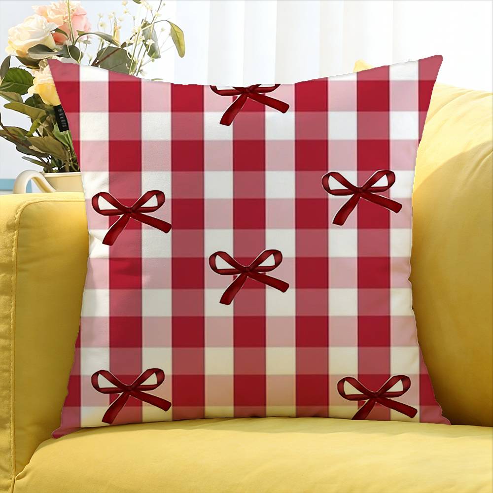 Burgundy White Stripe Pattern Various Sizes Square Pillow Case For Car Home Bedchamber Decor