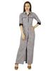 Women Long Shirt White Rayon Maxi Dress Button Down Gown Chic Style