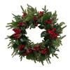 Weihnachts-Rotbeeren-Kranz Türhänge-Deko Plastik Bastel-Schmuck Feiertags-Haus Festliche Dekoration