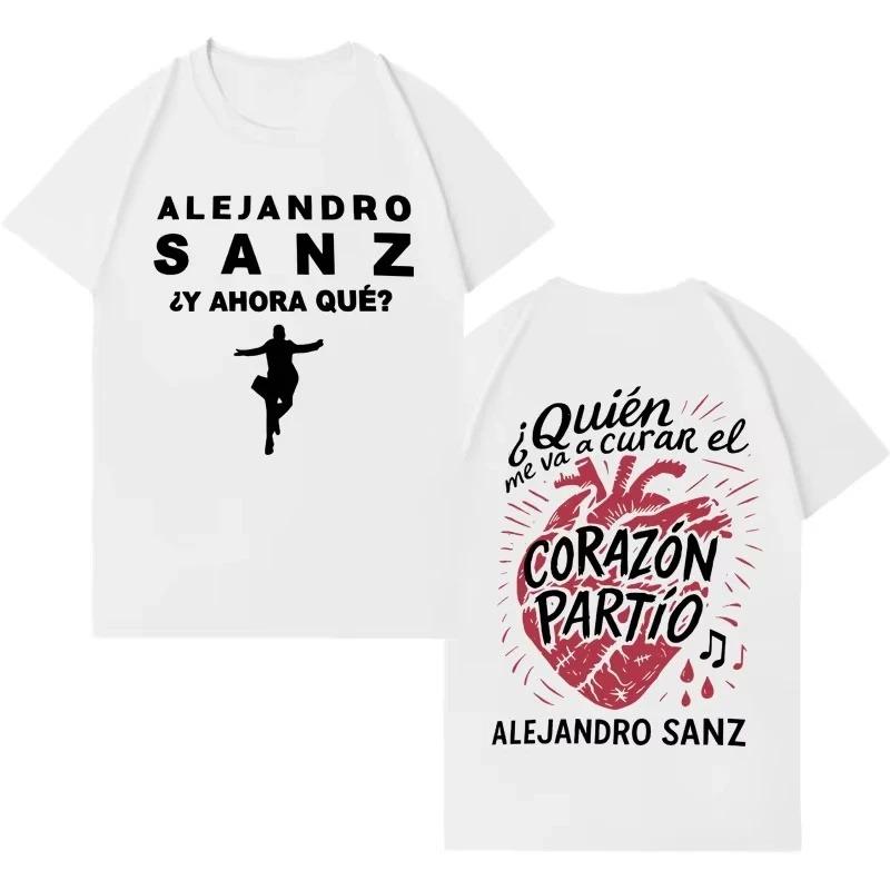 Damen Herren Sänger Alejandro Sanz Mode Bedrucktes Kurzarm-T-Shirt Unisex Hip Hop Punk Lässig Y2K Kleidung Fan Geschenk