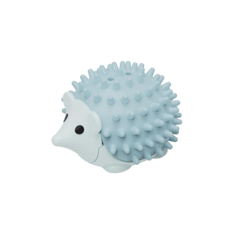 Green Hedgehog Cat Toy with Bell, Interactive Kitten Chew Teaser, Durable Rubber Pet Play Toy for Cats Gift