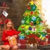 Felt Christmas Tree Set DIY Toy Door Wall Hanging Christmas Tree with Detachable String Lights for Xmas Gifts Party Favor