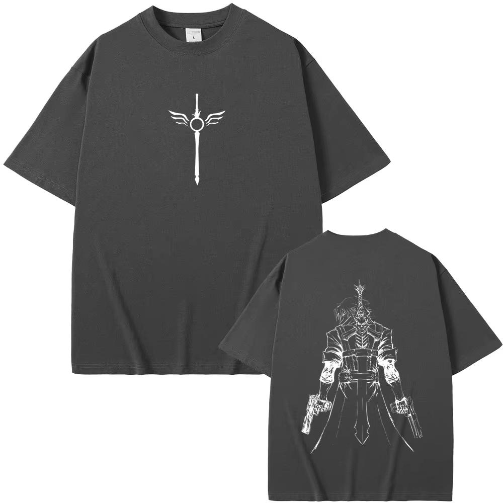 T-shirt Unisexe avec Impression Dante de Devil May Cry, Vêtement d'Été, Tenue Décontractée Gothique Ample, T-shirt Doux en Coton pour Hommes