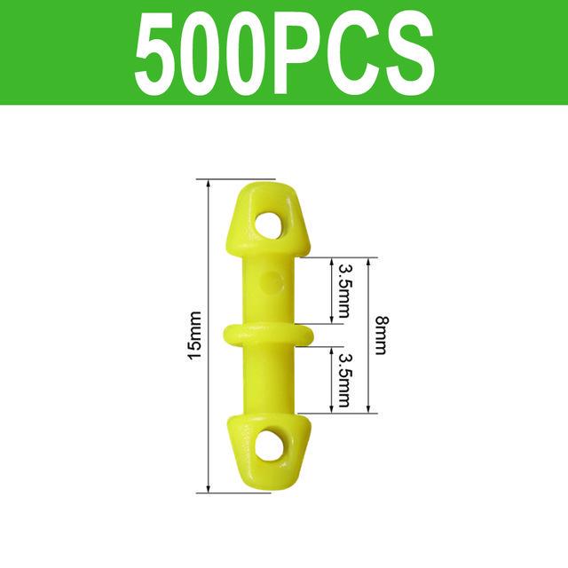 500pcs Plastic Snapper Fishing Equipment Part Tackle Snapper Skirts and Rubber Tie Mule Maintenance Supplies Yellow