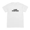 Maglietta Odio Tutti; T-shirt Unisex Estetica Retrò Y2K Anni 2000 Grafica Divertente