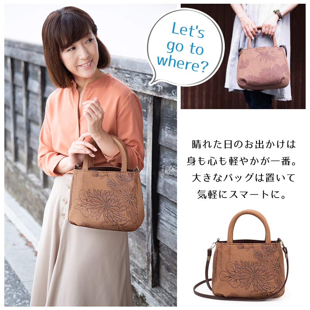 Torba damska na ramię typu crossbody wykonana z japońskiej persymony Shibu Tote Birthday [creareki], torba, lekka, Japonia, styl, farbowana, Hanasara, torba dwustronna,
