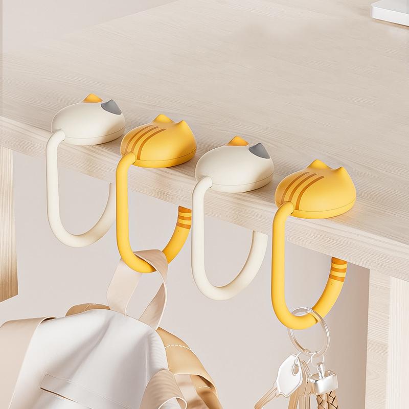 Kawaii Cats Bag Hanger Bag Hooks Table Side Handbag Holder Travel Bag Storage Holder Desk Organizers For Home Office
