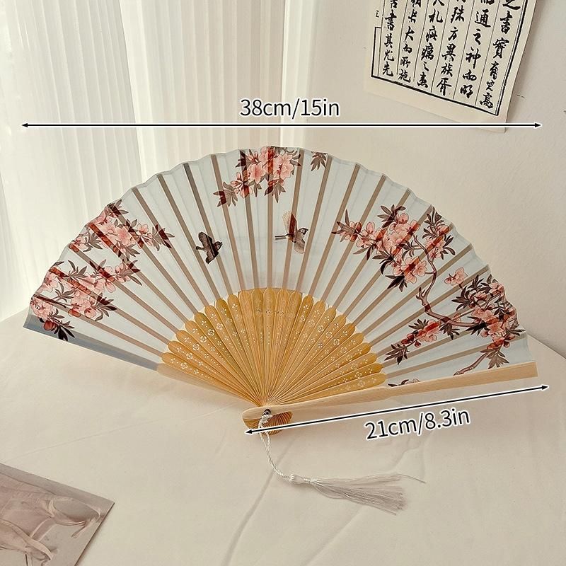 Chinese Retro Hand Fan Vintage Folding Fans Japanese Bamboo Fans Decorative Dancing Fan Photo Props Art Crafts Gifts Home Decor