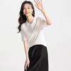 Cotton Silk Short Sleeved Soft Skin Friendly T-shirt 2026 Summer New Knitted Sweater High-end Top T-shirt