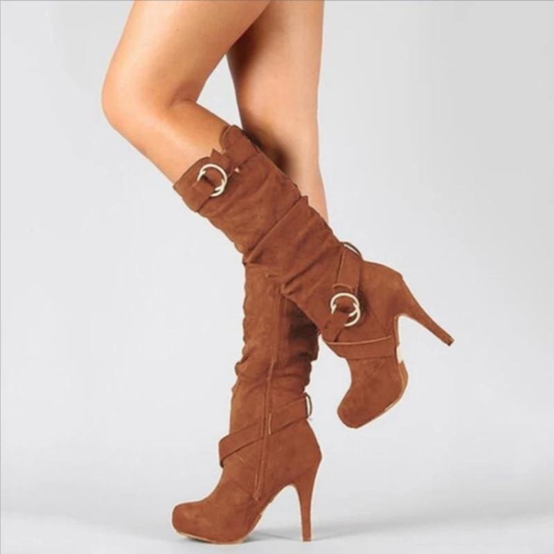 Women Boots Retro Sexy Over The Knee Long Boots Thin High Heel Boots Platform Women Shoes Plus Size  De Mujer Bota