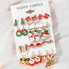 Fashion Cartoon Christmas Earring Set Female Snowflake Tree Snowman Bell Earring Fashion Christmas Ball Earring Jewelry Gifts