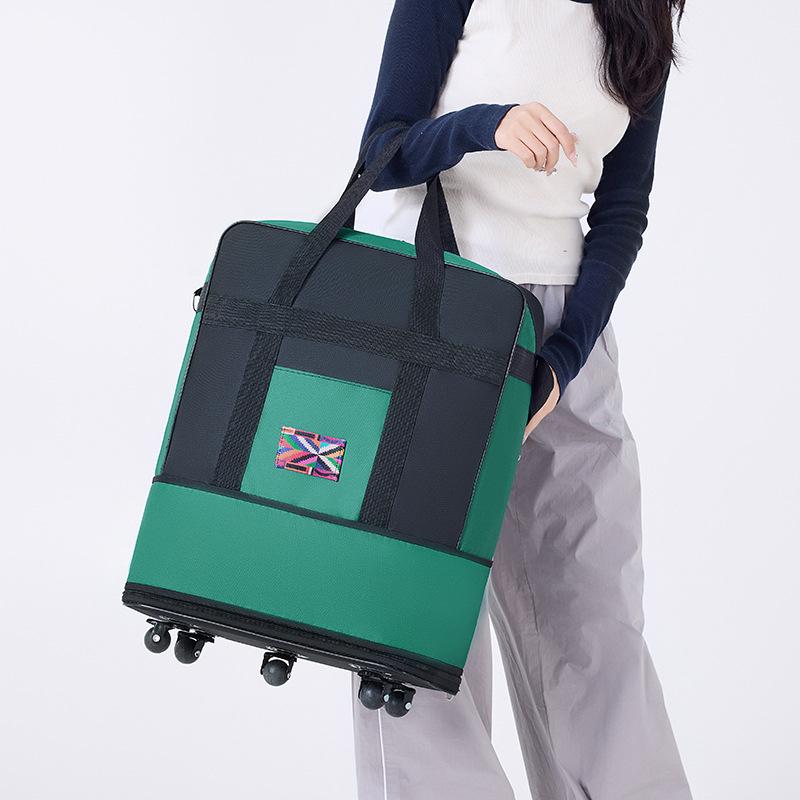 2025 New Waterproof Foldable Airline-Checkable Oxford Fabric Large Capacity Luggage Bag with Wheels Multi-functional Moving Travel Bag