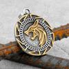 Mens Viking Wolf Pendant Necklace Stainless Steel Odin Runes Punk Rock Nordic Fashion Jewelry
