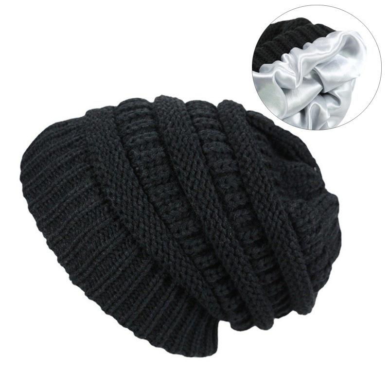 Winter Lazy Wind Beanie Women's Knitted Wool Hat Pullover Hat Thermal Hat