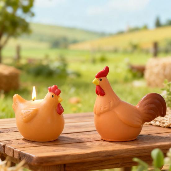 Rooster Hen Silicone Mold DIY Plaster Craft Easter Candle Mold Flexible Reusable Craft Mold