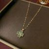 European & American Women's Zircon Flower Necklace & Rotatable Pendant Earrings Set