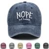 NOPE Not Today" Print Adjustable Baseball Cap, Trucker Hat Casual Slouchy Retro Hip Hop Snapback Sun Hat