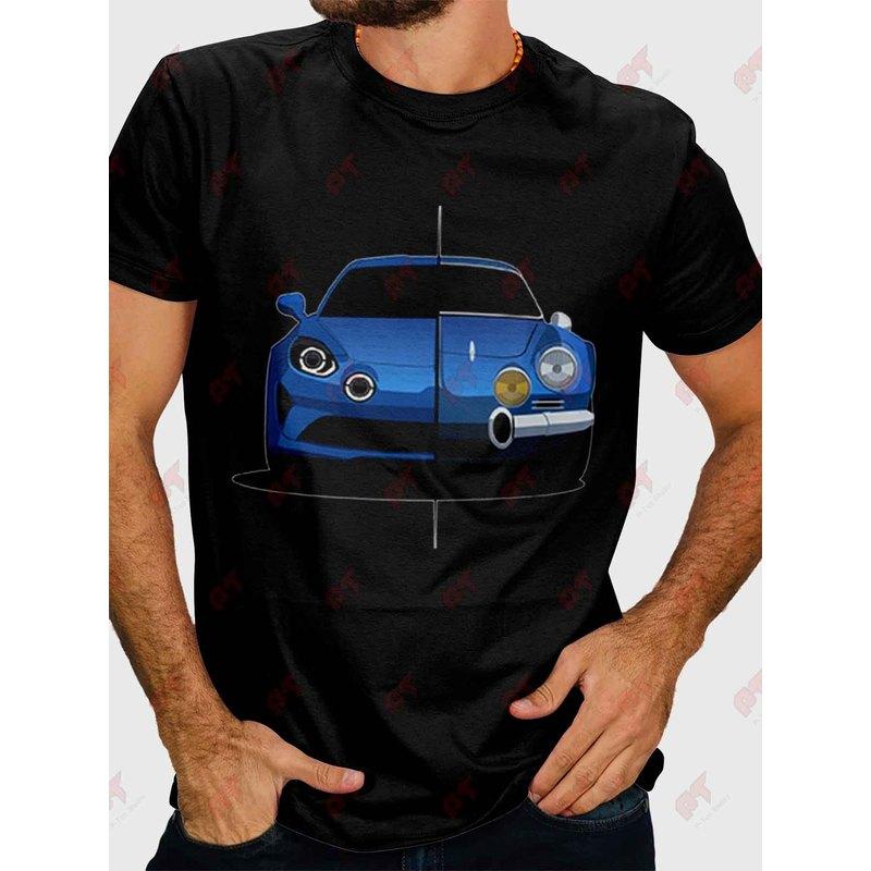 Oversized Harajuku T-Shirt Alpine A110 Generations Vintage Car Design | Casual Crew Neck, Slight Stretch Fabric, Regular Fit, Print Pattern, Perfect