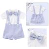 Mini Gentleman Outfit Neugeborenes Baby Junge Formelle Kostüme Kurzarmhemd Mit Fliege + Strampler Kurze Hose Sommer Mode 2-teiliges Set