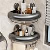 Shower Caddy No Drilling Space Aluminum Anti-Rust Storage Rack with Raised Rails Bathroom Corner Shelf