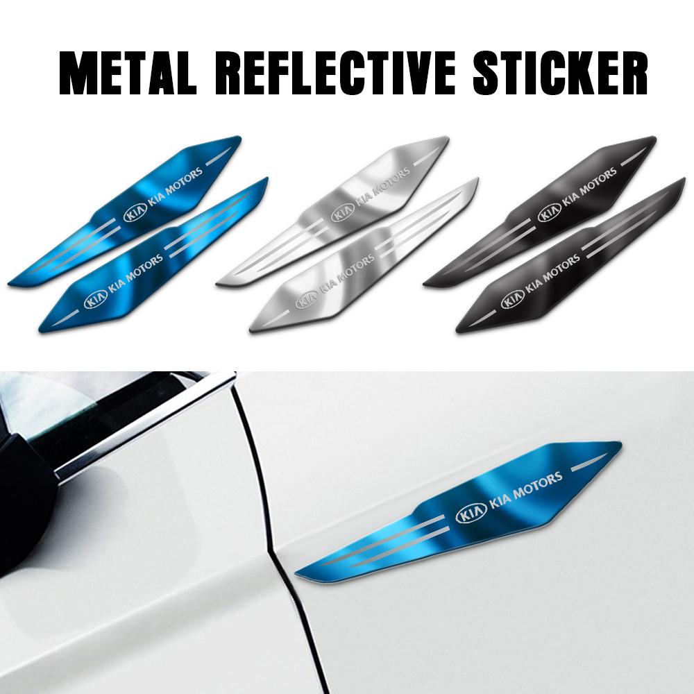 2Pcs Metal Car Side Body Fender Reflective Badge Sticker Accessories For KIA KIA Sportage RIO Ceed Picanto Pegas Sorento Cerato Rmvl70