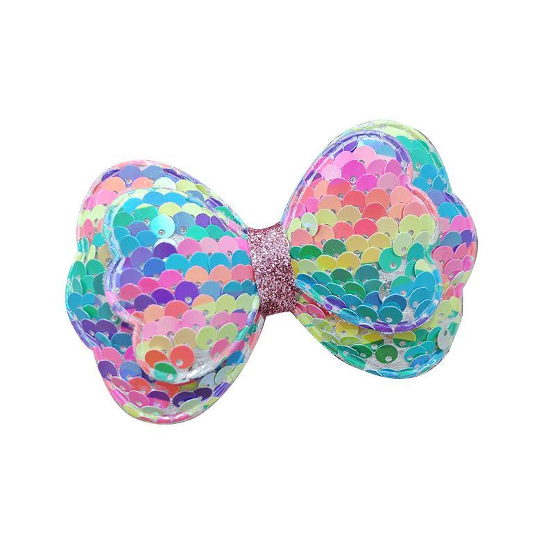 Sequin Bow Hair Clips Sparkly Princess Hair Pins for Flower Girls Wedding Banquet Daily Hair Decor