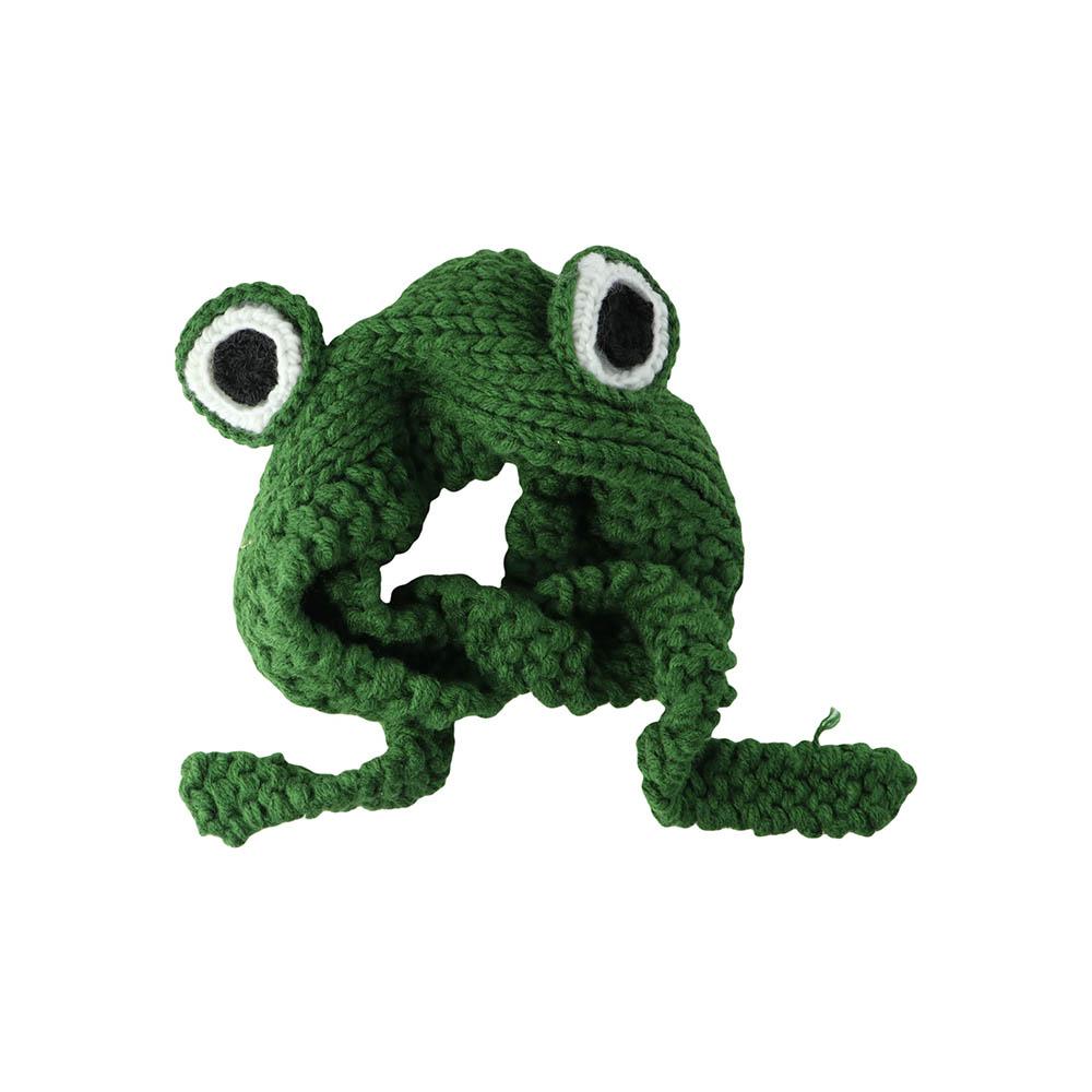 Autumn Costume Cartoon Crochet Cute Winter Frog Hat Beanie Hats Ear Protective Knitted Caps