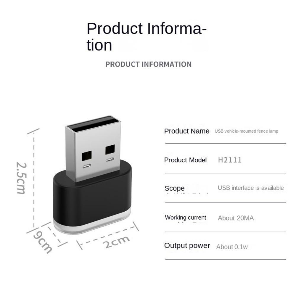Mini LED světlo do auta Atmosféra interiéru auta USB Light Decor Plug and Play lampa nouzové osvětlení PC Auto produkty