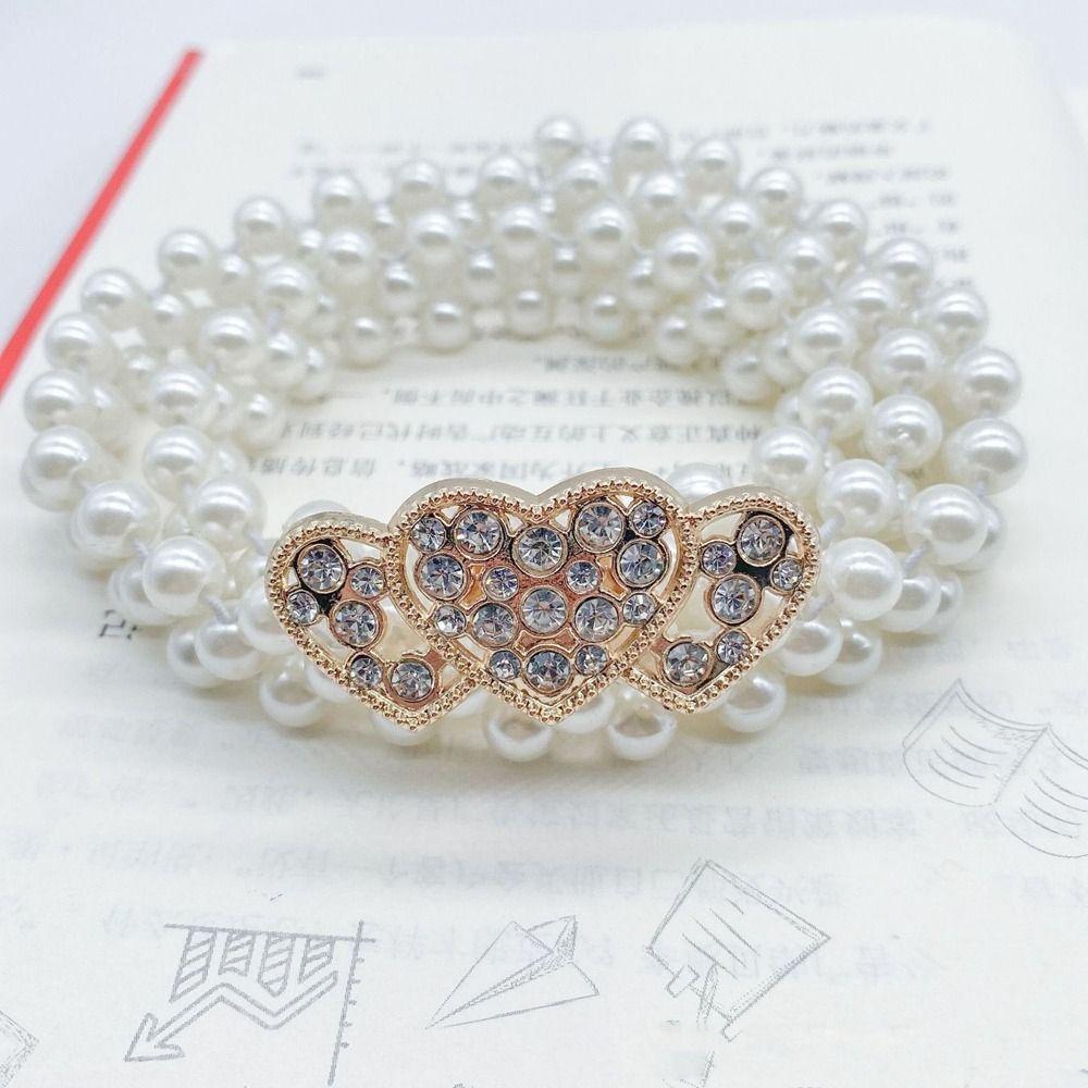 Clothing Supplies Elastic Belt Sweater Decorative Diamond Waist Chain New Pearl Waist Belt Women