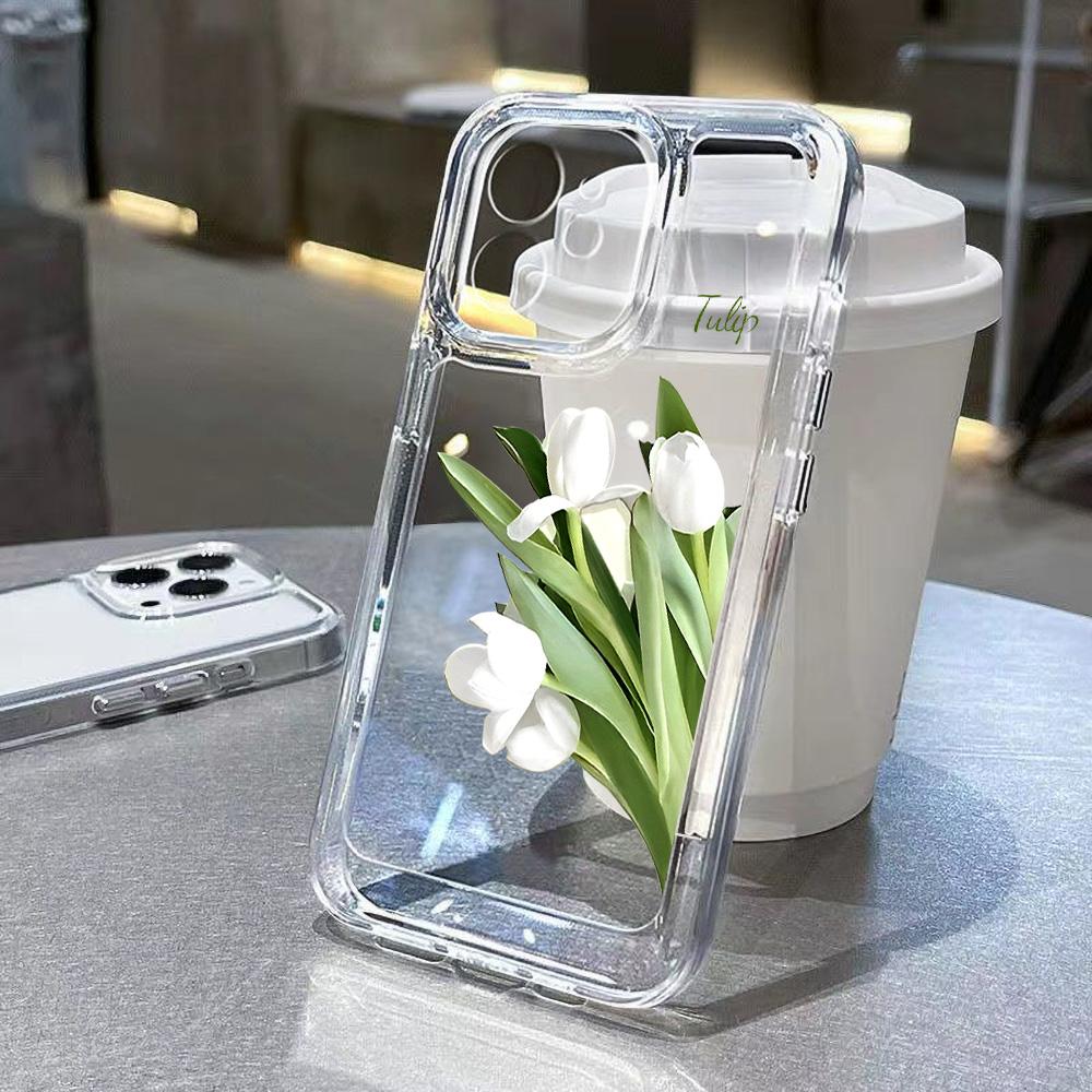 Transparent Flower Case For Samsung Galaxy A55 5G Fundas S24 Ultra S23 S22 S21 S20 FE S10 Plus A54 A53 A52s A15 Soft TPU Covers