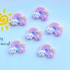 20Pcs New Cute Mini 16*21mm Rainbow Series Flat Back Resin Cabochons Scrapbooking DIY Jewelry Craft Decoration Accessorie