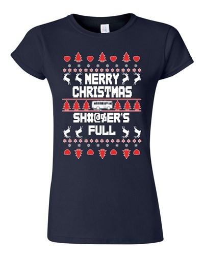 Junior Merry Christmas Sh*tter Is Full Ugly X-Mas Gift Holiday DT T-Shirt Tee Unisex T-Shirt
